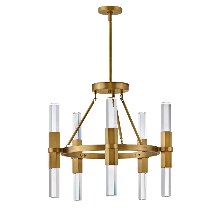 Heritage Brass and Crystal 10-Light LED Chandelier