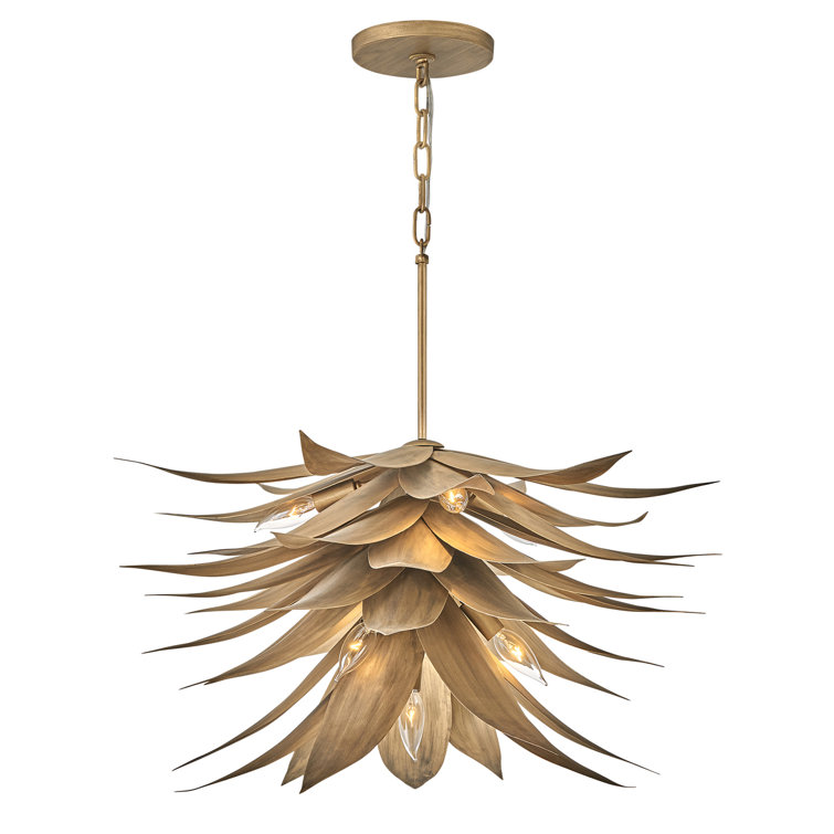 Agave 30" Burnished Gold 7-Light Statement Pendant