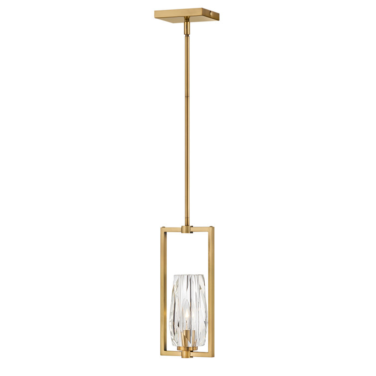 Heritage Brass Crystal Pendant with Dimmable Incandescent Light