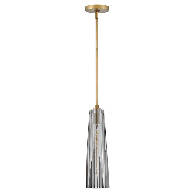 Cosette Heritage Brass and Smoked Crystal LED Pendant