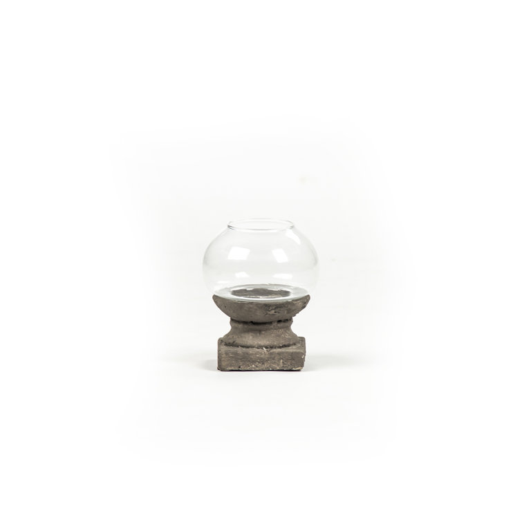 Round Ceramic Hurricane Candle Holder Set of 2