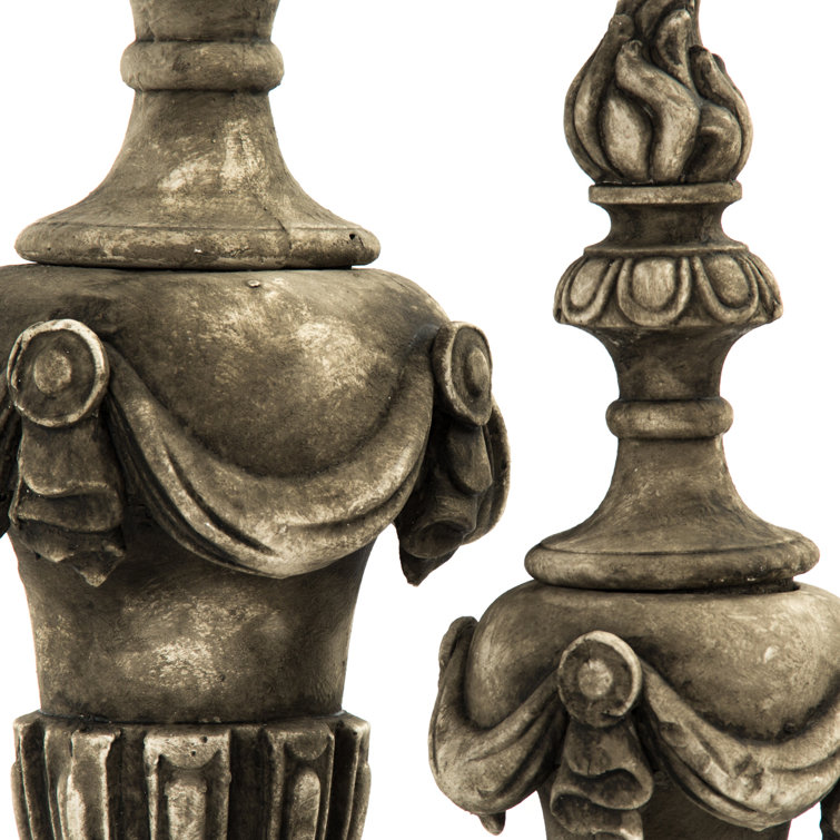 Gray Tall Decorative Resin Floor Vase