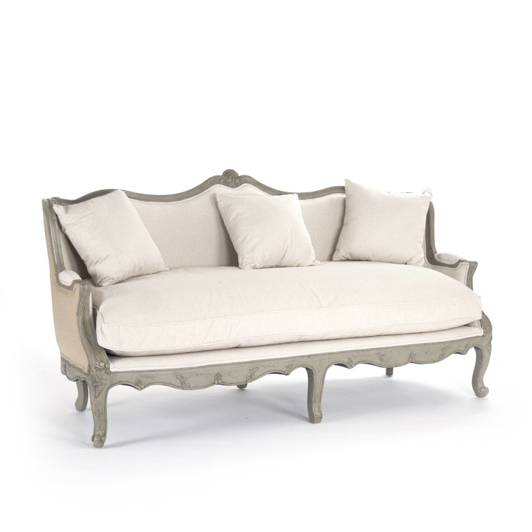 Adele 78'' Off-White Cotton Jute Reclining Sofa