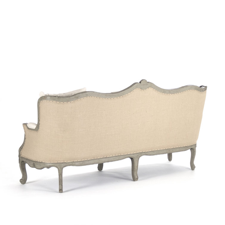 Adele 78'' Off-White Cotton Jute Reclining Sofa