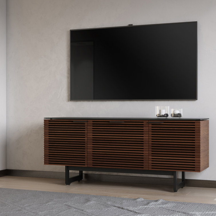 Corridor Chocolate Stained Walnut Media Console with Cabinet