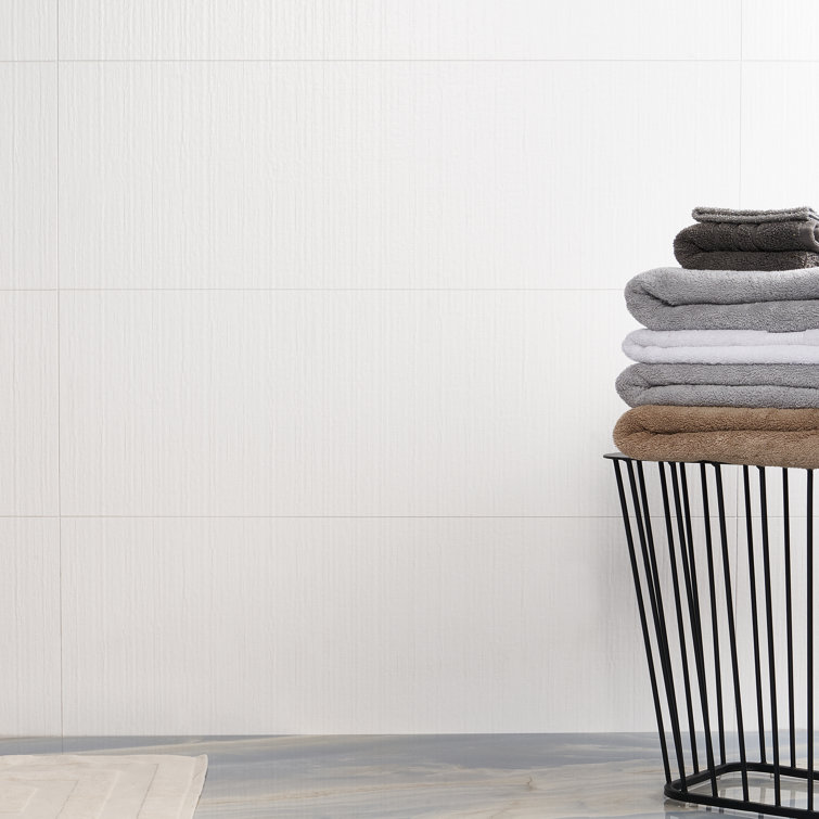 Angela Harris White Matte Ceramic Rectangular Wall Tile