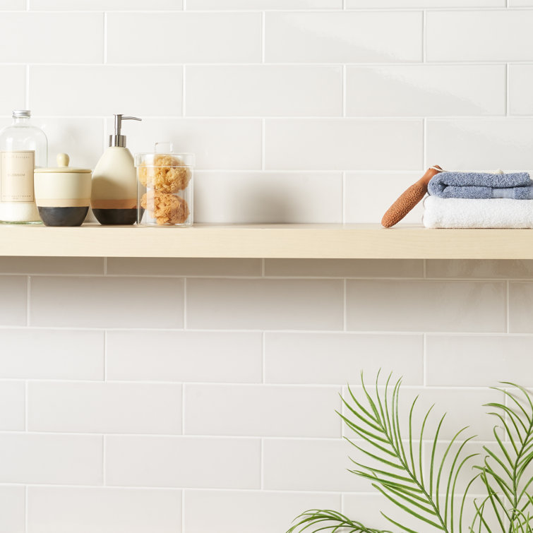 Mist Polished Porcelain Subway Wall Tile 3.93'' x 11.81''