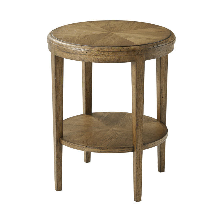Dawn Oak Two-Tiered Round Side Table