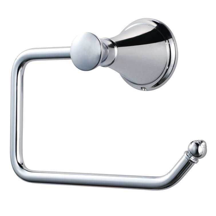 Polished Chrome Wall-Mounted Rectangular Toilet Paper Holder