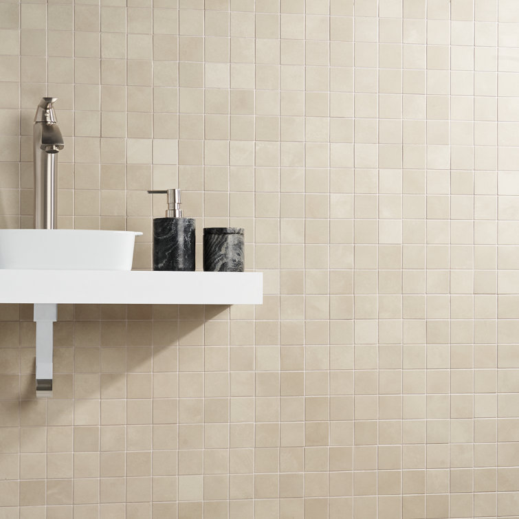Catlinite Beige Matte Porcelain Mosaic Floor and Wall Tile