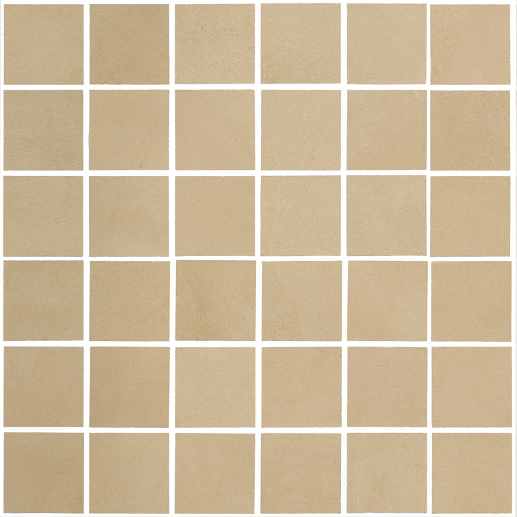 Catlinite 12" x 12" Matte Yellow Porcelain Mosaic Tile