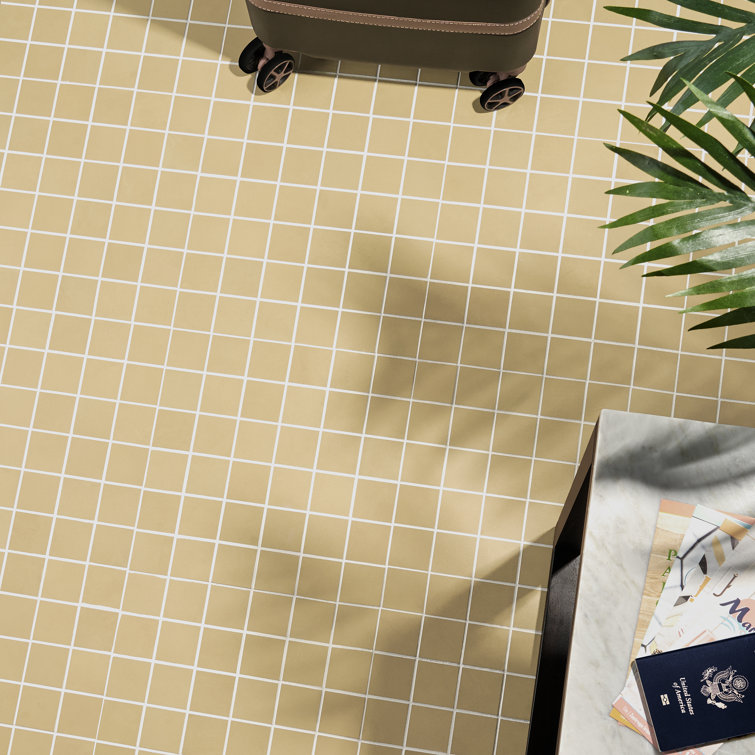 Catlinite 12" x 12" Matte Yellow Porcelain Mosaic Tile