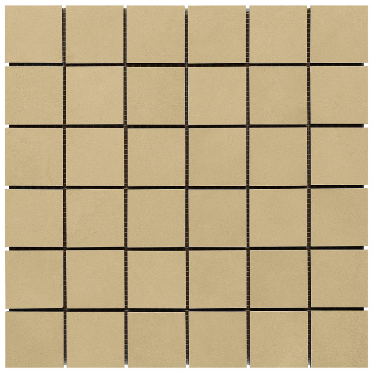Catlinite 12" x 12" Matte Yellow Porcelain Mosaic Tile