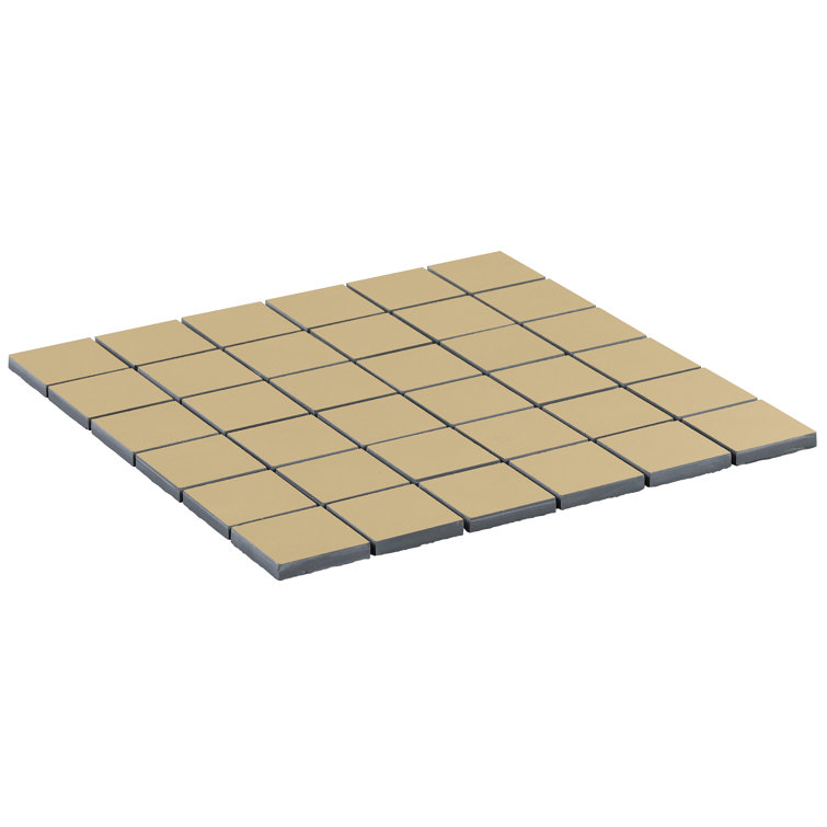Catlinite 12" x 12" Matte Yellow Porcelain Mosaic Tile