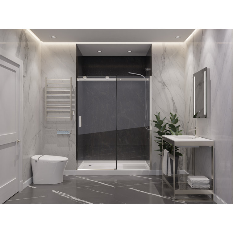 Rhodes 60" x 76" Frameless Sliding Shower Door in Brushed Nickel