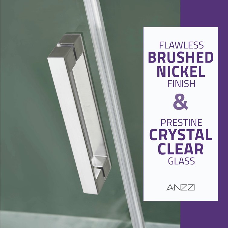 Rhodes 48 x 76 Brushed Nickel Frameless Sliding Shower Door