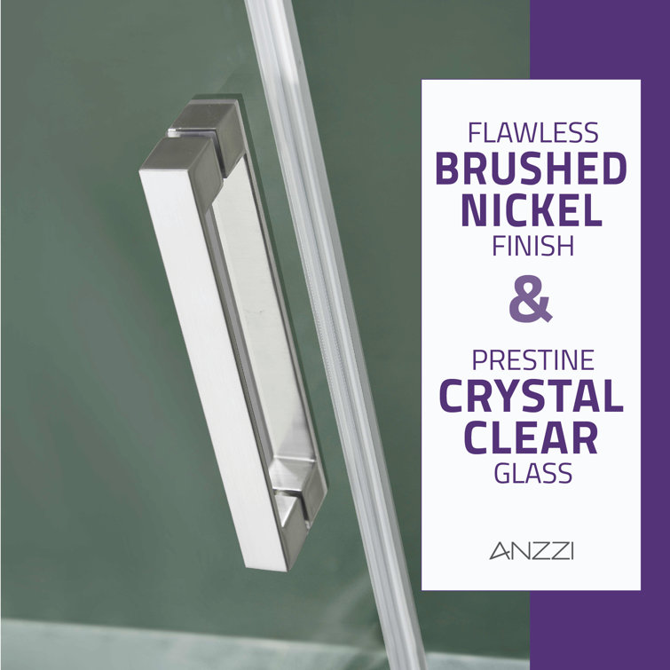 Rhodes 60" x 76" Frameless Sliding Shower Door in Brushed Nickel