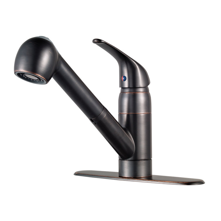 Tuscan Bronze Single Handle Pull-Out Kitchen Faucet