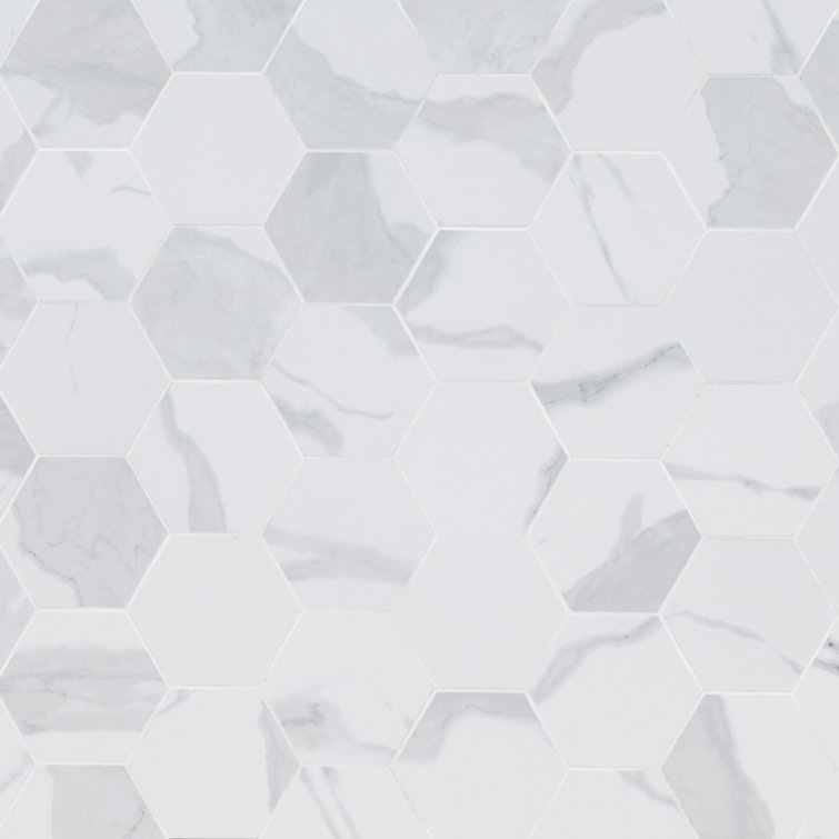 Eden Statuary Matte Porcelain Hexagon Mosaic Tile 6x6