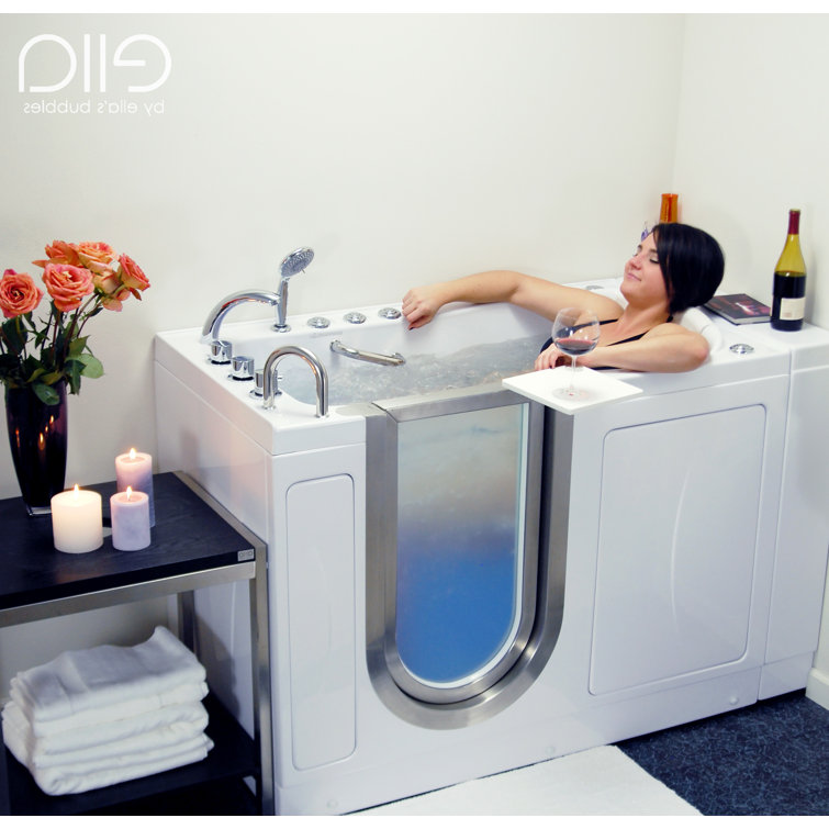 52'' White Acrylic Walk-In Bathtub with Left Door