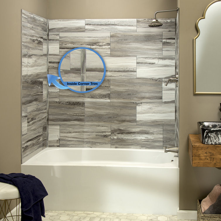 Louvre Granite 23.2" x 11.1" Vinyl Tile Shower Kit