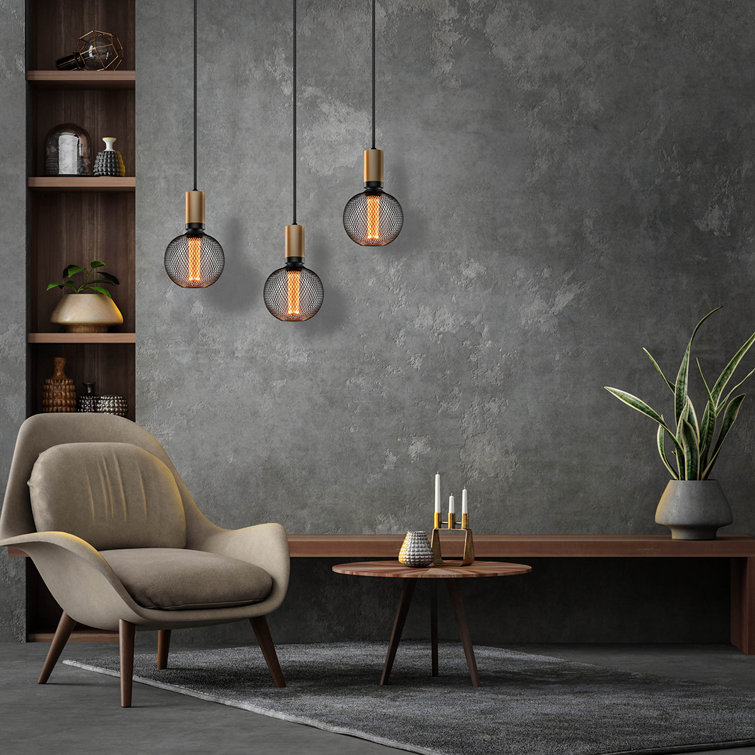 Warm Black Globe LED Bulb with Metal Cage