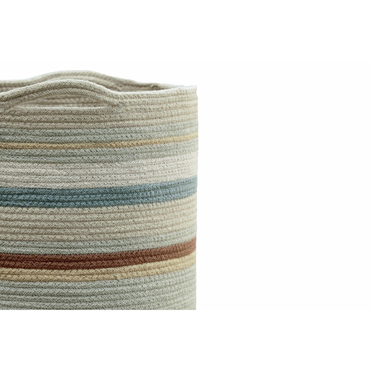 Triplet Multicolor Braided Cord Storage Basket with Handles