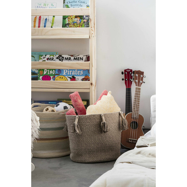 Triplet Multicolor Braided Cord Storage Basket with Handles
