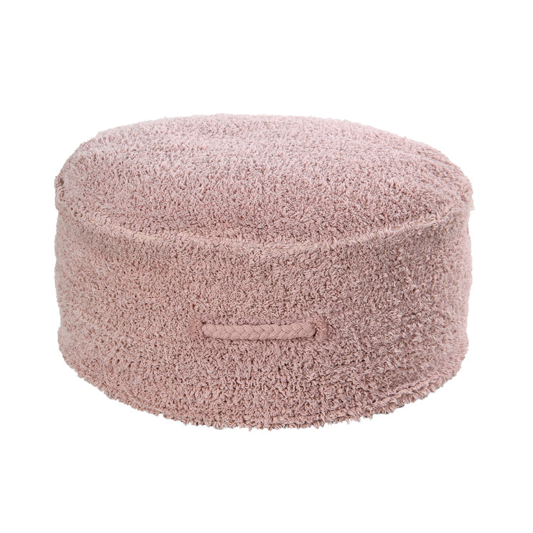 Vintage Nude Hand-Made Round Polystyrene Pouf