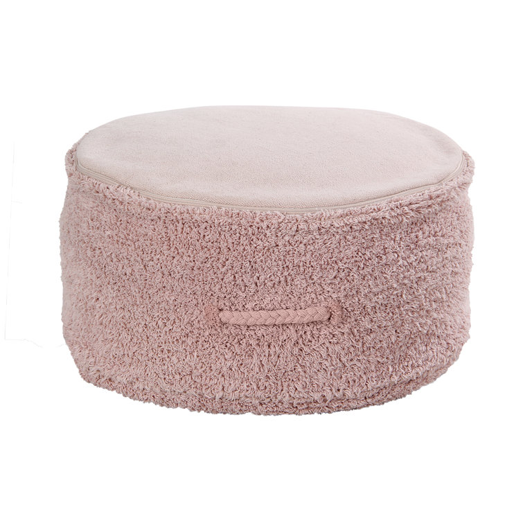 Vintage Nude Hand-Made Round Polystyrene Pouf