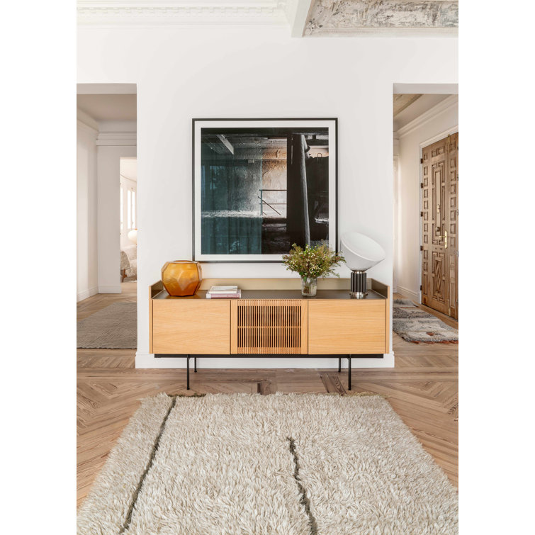 Beige Wool Flat Woven Washable Area Rug with Fringe