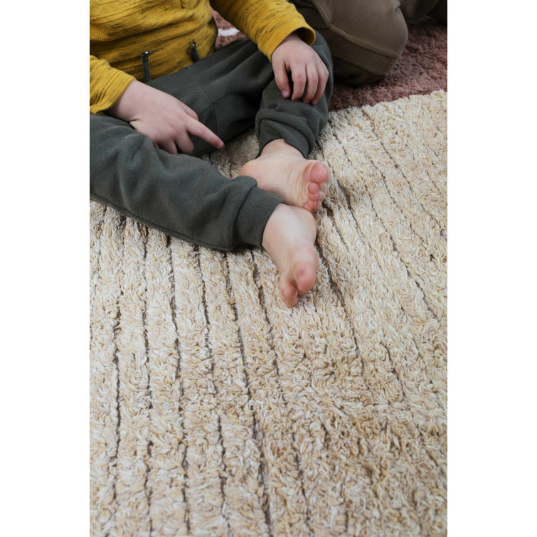 Amber Reversible Tufted Wool Stripe Rug, 2' x 4'
