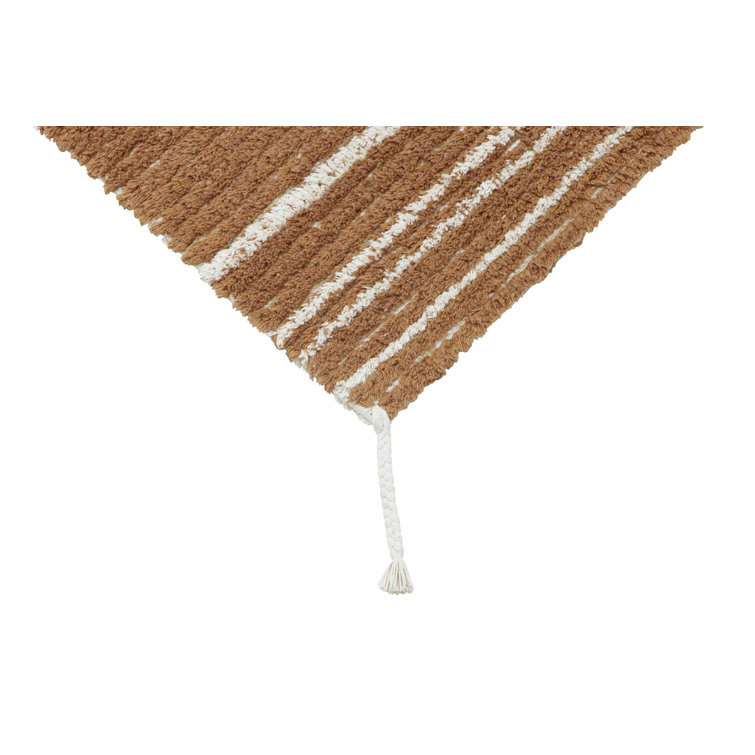 Handmade Reversible Cotton Toffee Stripe Rectangular Rug