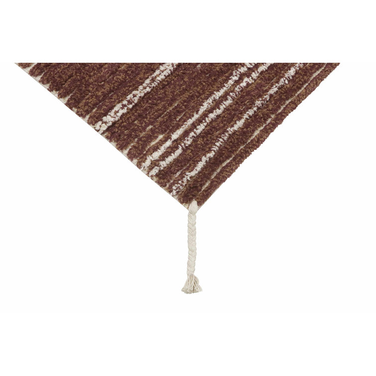 Reversible Toffee and Natural Cotton Striped Rug
