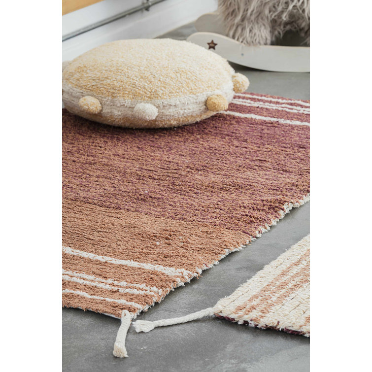 Handmade Reversible Cotton Toffee Stripe Rectangular Rug