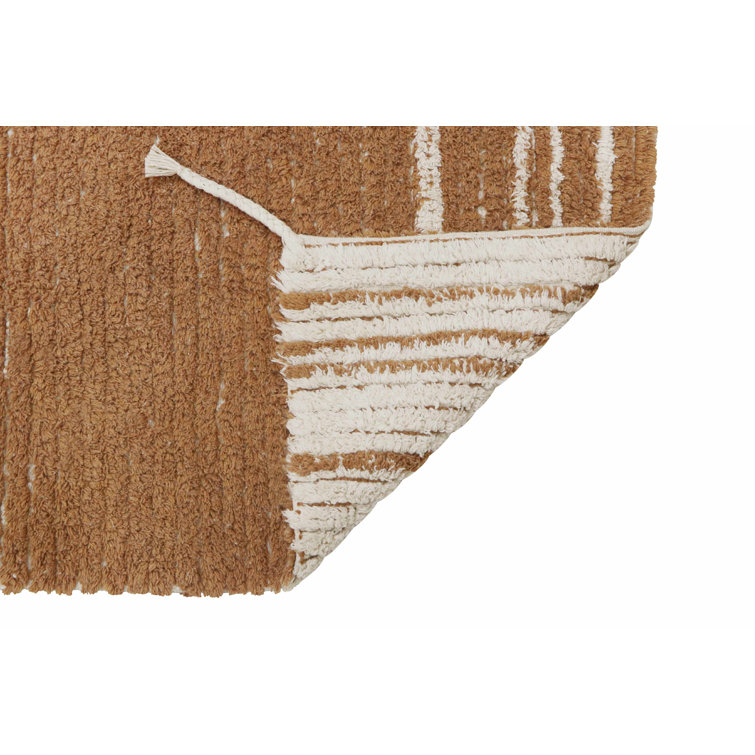 Handmade Reversible Cotton Toffee Stripe Rectangular Rug