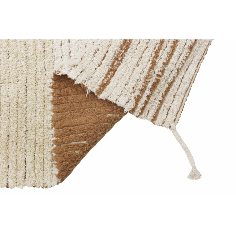 Handmade Reversible Cotton Toffee Stripe Rectangular Rug