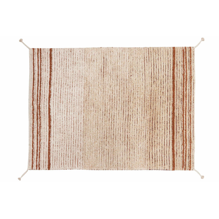 Handmade Reversible Cotton Toffee Stripe Rectangular Rug