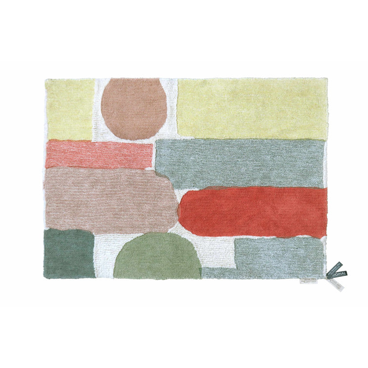 Abstract Multicolor Wool Rectangular Area Rug 5' 7" x 7' 10"