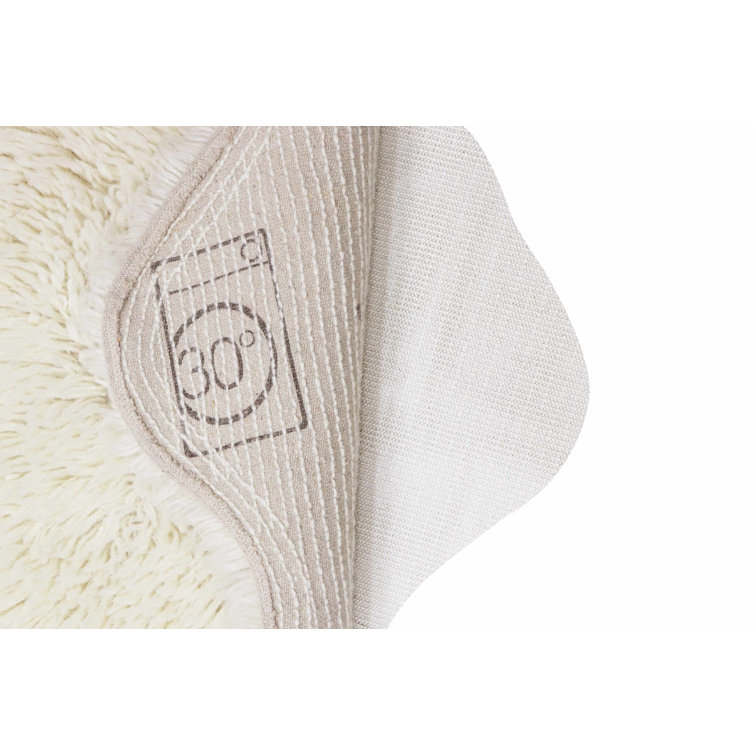 Eco Chic Sheep White Handwoven Woolly Rug 2'5" x 3'7"