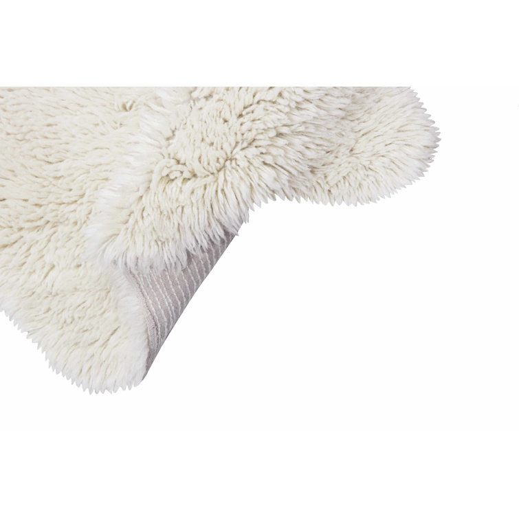 Eco Chic Sheep White Handwoven Woolly Rug 2'5" x 3'7"