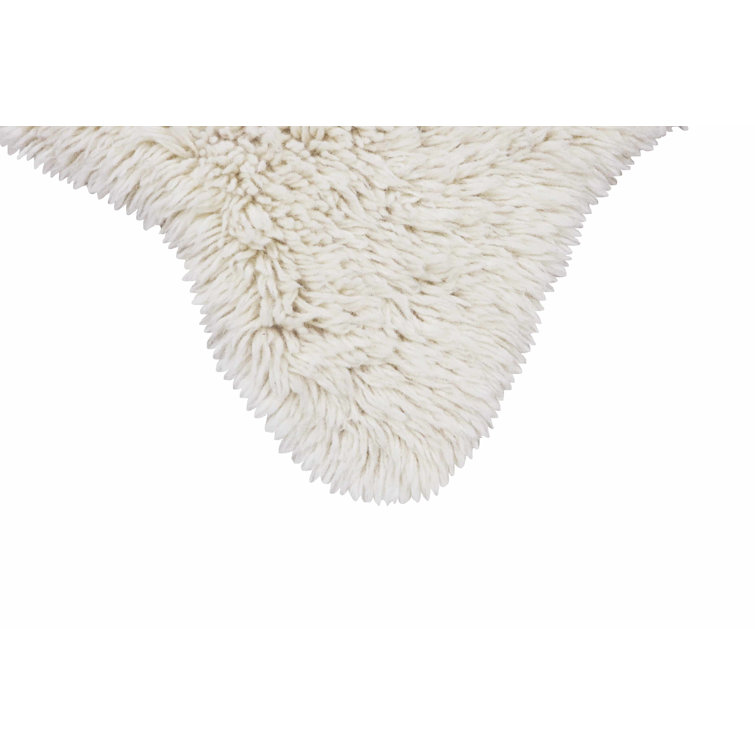 Eco Chic Sheep White Handwoven Woolly Rug 2'5" x 3'7"