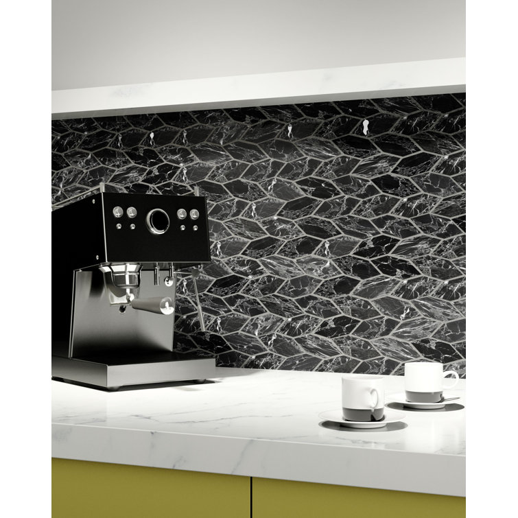 Baskit White Tan and Brown Hexagon Natural Stone Mosaic Tile