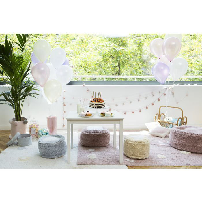 Vintage Nude Hand-Made Round Polystyrene Pouf