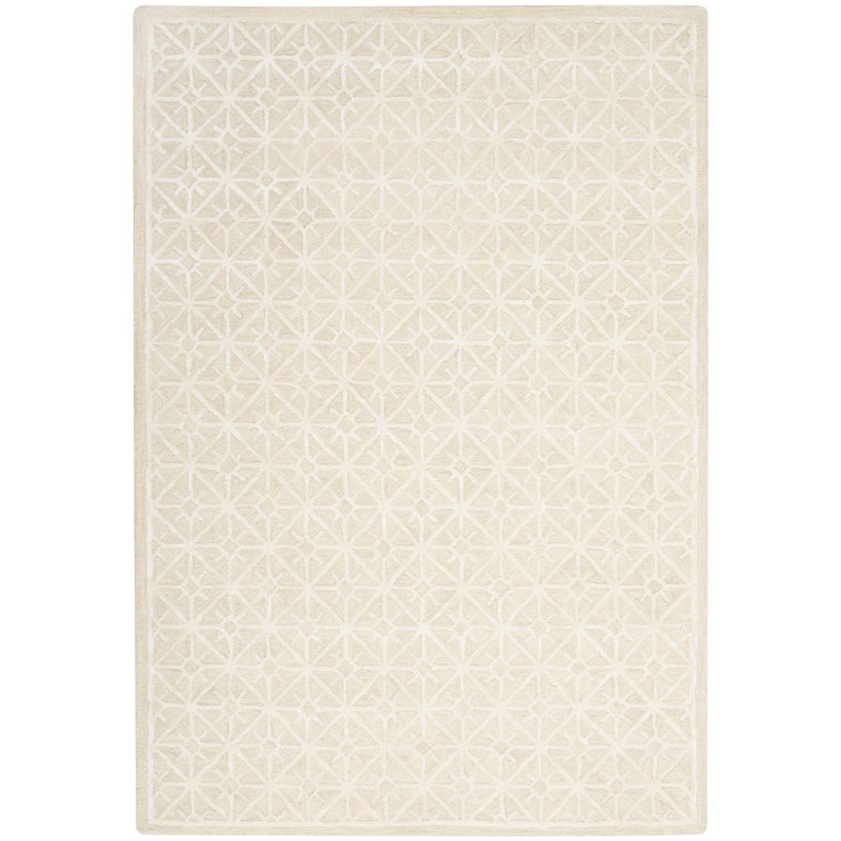 Ivory Hand-Tufted Wool Rectangular 3'9" x 5'9" Rug