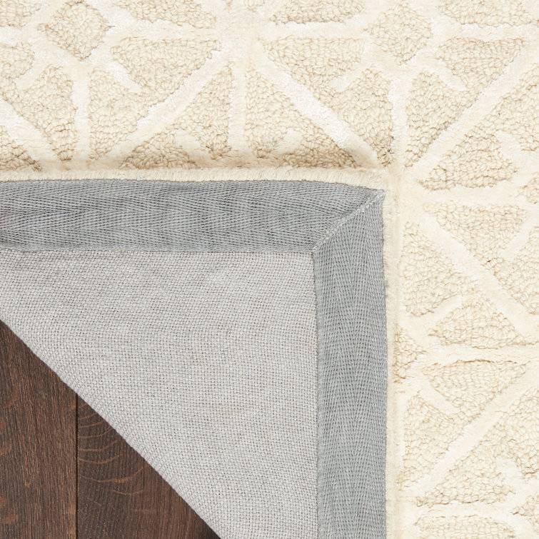 Ivory Hand-Tufted Wool Rectangular 3'9" x 5'9" Rug