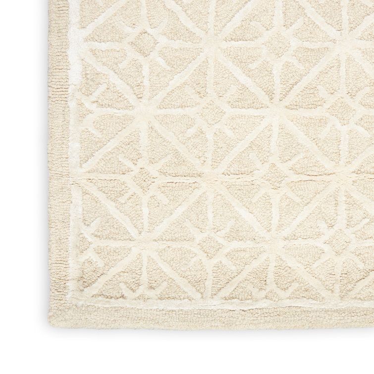 Ivory Hand-Tufted Wool Rectangular 3'9" x 5'9" Rug