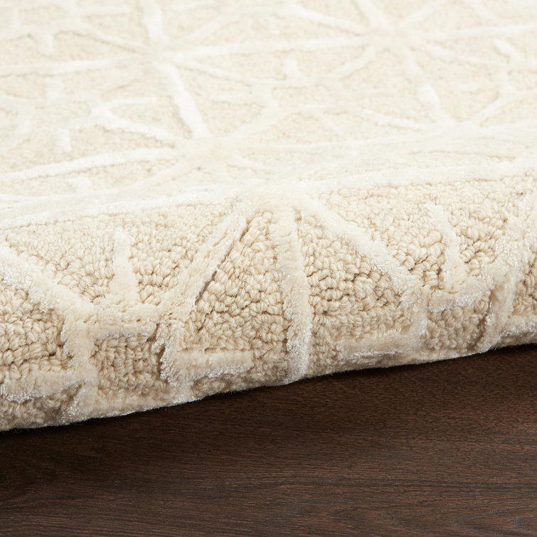 Ivory Hand-Tufted Wool Rectangular 3'9" x 5'9" Rug