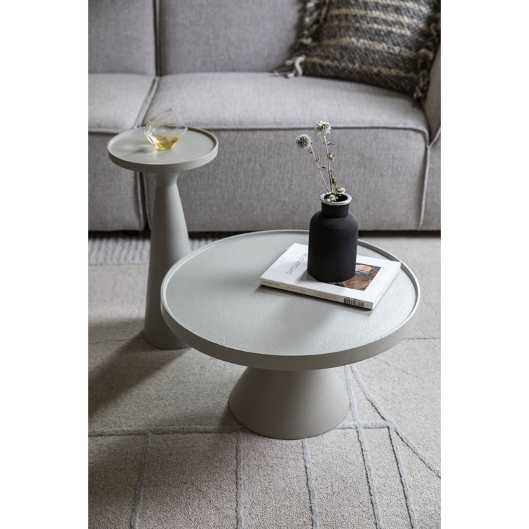 Gray Cast Aluminum Rectangular Tray Top End Table