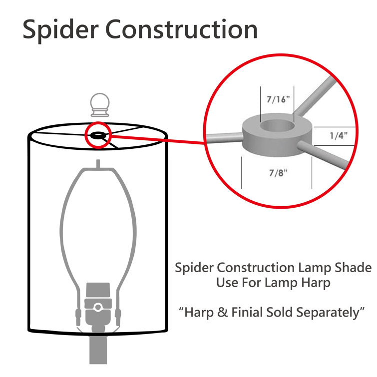 Flaxen Linen 11'' Drum Lamp Shade with Spider Construction